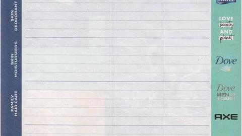 Unilever Super Saver Shopping List